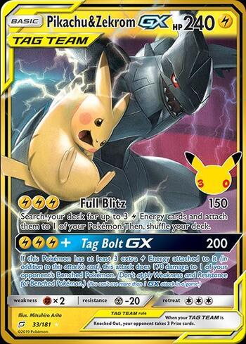 Pikachu e Zekrom-GX 033 — 30th Celebration — Cartas Clássicas