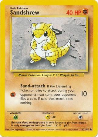 Sandshrew (62/102) — Coleção Básica