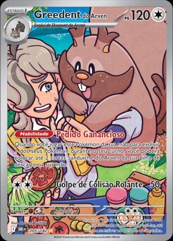 Carta Arven's Greedent (205/182) do set Rivais Predestinados — Pokémon TCG | Bynx
