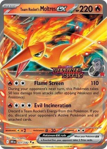 Team Rocket's Moltres ex (Destined Rivals Stamp) 031b — Escarlate e Violeta Promos