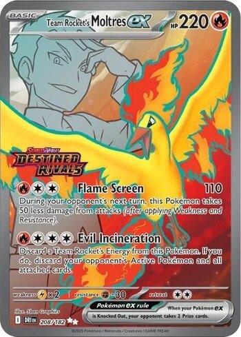 Team Rocket's Moltres ex (Destined Rivals Stamp) 208b — Escarlate e Violeta Promos