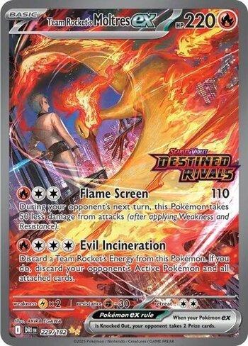 Team Rocket's Moltres ex (Destined Rivals Stamp) 229 — Escarlate e Violeta Promos